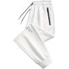 imageINVACHI Mens Joggers with Pockets Casual Cotton Sweatpants Sports Gym Pants for MenWhite