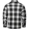 imageINVACHI Mens Plaid Shirt Jacket Flannel Sherpa Lined Jacket Mens Casual Cotton Lightweight JacketBlack