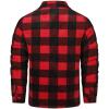 imageINVACHI Mens Plaid Shirt Jacket Flannel Sherpa Lined Jacket Mens Casual Cotton Lightweight JacketQuilted Red