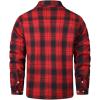 imageINVACHI Mens Plaid Shirt Jacket Flannel Sherpa Lined Jacket Mens Casual Cotton Lightweight JacketRed