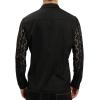 imageINVACHI Mens Sexy Lace See Through Shirts Blouse Long Sleeve Button Down Fishnet Sheer ShirtsBlack 080