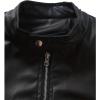 imageINVACHI Mens Stand Collar Faux Leather Jacket Slim Fit Motorcycle Jacket Waterproof Biker Jacket
