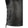 imageINVACHI Motorcycle Vest for Men Faux Leather Sleeveless Vest Harley Black Leather Vest for MenBlack