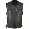 imageINVACHI Motorcycle Vest for Men Faux Leather Sleeveless Vest Harley Black Leather Vest for MenBlack