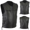 imageINVACHI Motorcycle Vest for Men Faux Leather Sleeveless Vest Harley Black Leather Vest for MenBlack