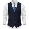 imageINVACHI Formal Suit Vest for Men Single Breasted Waistcoat Mens Tuxedo Dress Vest with PocketsBlack