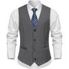 imageINVACHI Formal Suit Vest for Men Single Breasted Waistcoat Mens Tuxedo Dress Vest with PocketsGrey