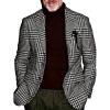 imageINVACHI Mens Black and White Tweed Blazer Slim Fit Houndstooth Blazer Men Casual Business Suit Jacket for MenBlack