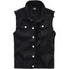 imageINVACHI Mens Casual Lapel Denim Vest Vintage Sleeveless Jeans Vest Slim Fit JacketBlack