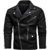 imageINVACHI Mens Faux Leather Jacket Lightweight Motorcycle Riding Jacket with Stand Collar01black