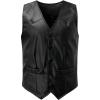 imageINVACHI Mens Faux Leather Suit Vest Western Cowboy Vest Men VNeck Dress WaistcoatsBlack