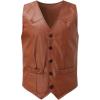 imageINVACHI Mens Faux Leather Suit Vest Western Cowboy Vest Men VNeck Dress WaistcoatsBrown