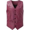 imageINVACHI Mens Faux Leather Suit Vest Western Cowboy Vest Men VNeck Dress WaistcoatsWine Red