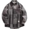 imageINVACHI Mens Flannel Plaid Shirt Jacket Casual Vintage Button Down Shackets SpringampampFall Lightweight Jackets for MenGrey