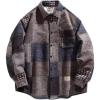 imageINVACHI Mens Flannel Plaid Shirt Jacket Casual Vintage Button Down Shackets SpringampampFall Lightweight Jackets for MenNavy Blue
