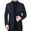 imageINVACHI Mens Houndstooth Tweed Blazer Single Breasted Casual Suit Jacket Slim Fit Sports Coat for MenNavy Blue