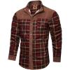 imageINVACHI Mens Plaid Corduroy Jacket Flannel Shirt Jacket Sherpa Lined Shacket MenRed