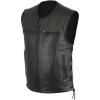 imageINVACHI Motorcycle Vest for Men Faux Leather Sleeveless Vest Harley Black Leather Vest for MenBlack