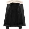 imageINVACHI Faux Leather Bomber Jacket Men Aviator Jacket Men Winter Fleece Lined Jacket with Fur CollarBlack