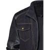 imageINVACHI Mens Denim Trucker Biker Jacket with PU Leather Patchwork Vintage Casual Jean Wash JacketAblack
