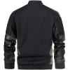 imageINVACHI Mens Denim Trucker Biker Jacket with PU Leather Patchwork Vintage Casual Jean Wash JacketAblack
