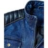 imageINVACHI Mens Denim Trucker Biker Jacket with PU Leather Patchwork Vintage Casual Jean Wash JacketAblue