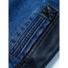 imageINVACHI Mens Denim Trucker Biker Jacket with PU Leather Patchwork Vintage Casual Jean Wash JacketAblue