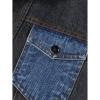 imageINVACHI Mens Denim Trucker Biker Jacket with PU Leather Patchwork Vintage Casual Jean Wash JacketBlackblack