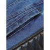 imageINVACHI Mens Denim Trucker Biker Jacket with PU Leather Patchwork Vintage Casual Jean Wash JacketHooded Blue
