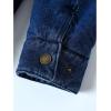 imageINVACHI Mens Denim Trucker Biker Jacket with PU Leather Patchwork Vintage Casual Jean Wash JacketThick Blue
