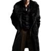 imageINVACHI Mens Faux Fur Coat Winter Long Faux Mink Coat Fluffy Thick Trench Coat for MenBlacknew