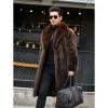 imageINVACHI Mens Faux Fur Coat Winter Long Faux Mink Coat Fluffy Thick Trench Coat for MenBrown