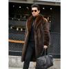 imageINVACHI Mens Faux Fur Coat Winter Long Faux Mink Coat Fluffy Thick Trench Coat for MenBrownshawl Collar
