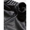 imageINVACHI Mens Faux Leather Jacket Casual Slim Fit Biker Motorcycle Jacket with Stand CollarBlack