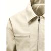 imageINVACHI Mens Faux Leather Jacket Casual Vintage Lightweight Motorcycle Jacket Slim Fit ZipUp Trucker JacketWhite