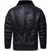 imageINVACHI Mens Faux Leather Jacket Fuzzy Fleece Lined Warm Jacket Vintage Waterproof Motorcycle Jacket with Fur CollarBlack