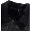 imageINVACHI Mens Faux Leather Jacket Fuzzy Fleece Lined Warm Jacket Vintage Waterproof Motorcycle Jacket with Fur CollarBlack