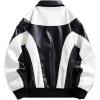 imageINVACHI Mens Faux Leather Jacket Slim Fit Motorcycle Jacket Casual Lightweight Waterproof Biker Jacket for MenWhite