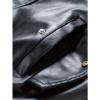 imageINVACHI Mens Faux Leather Jacket Waterproof Motorcycle Jacket ZipUp High Collar Biker Jacket for MenBlack