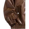 imageINVACHI Mens Faux Leather Jacket Waterproof Motorcycle Jacket ZipUp High Collar Biker Jacket for MenBrown