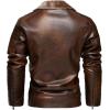 imageINVACHI Mens Faux Leather Jacket with Fur Lapel ZipUp Motorcycle Jacket Waterproof Winter Bomber JacketCoffee