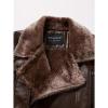 imageINVACHI Mens Faux Leather Jacket with Fur Lapel ZipUp Motorcycle Jacket Waterproof Winter Bomber JacketCoffee