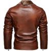 imageINVACHI Mens Faux Leather Jacket with Fur Lapel ZipUp Motorcycle Jacket Waterproof Winter Bomber JacketYellow