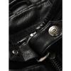 imageINVACHI Mens Hooded Faux Leather Jacket Waterproof Fleece Lined Jacket Leather Biker Jacket MenBlack