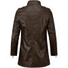 imageINVACHI Mens MidLength Faux Leather Jacket Waterproof Trench Coat Motorcycle Jacket with Stand CollarCoffee