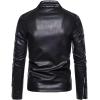 imageINVACHI Mens Stand Collar Faux Leather Jacket Lightweight Motorcycle Jacket Biker Jacket for MenBlue