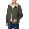 imageINVACHI Mens Winter Jacket Sherpa Jacket Warm Fleece Lined Trucker Coat with Multi PocketsArmy Green