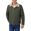 imageINVACHI Mens Winter Jacket Sherpa Jacket Warm Fleece Lined Trucker Coat with Multi PocketsArmy Green