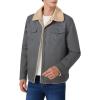 imageINVACHI Mens Winter Jacket Sherpa Jacket Warm Fleece Lined Trucker Coat with Multi PocketsDark Grey