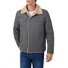 imageINVACHI Mens Winter Jacket Sherpa Jacket Warm Fleece Lined Trucker Coat with Multi PocketsDark Grey